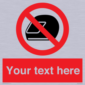 Custom No Motorcycle Helmets Sign